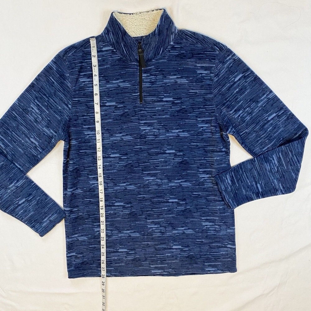 TALLWOODS Men 1/4 Zip Sweatshirt Size M Sherpa Fleece Collar Blue Active Hike - Picture 4 of 14